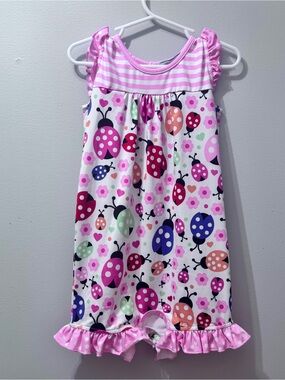 Little Millie Pink Ladybug Kids Romper, Size 3